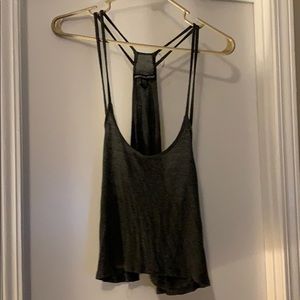 Strappy Flowy Charcoal Grey Crop Tank